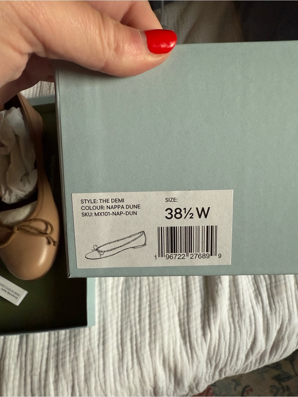 Margaux Demi Ballet Flat in Nappa Dune